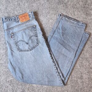 Levi's‎ 505 Men's Jeans 42x32 Light Wash Regular Fit Straight Leg Denim Zip Fly